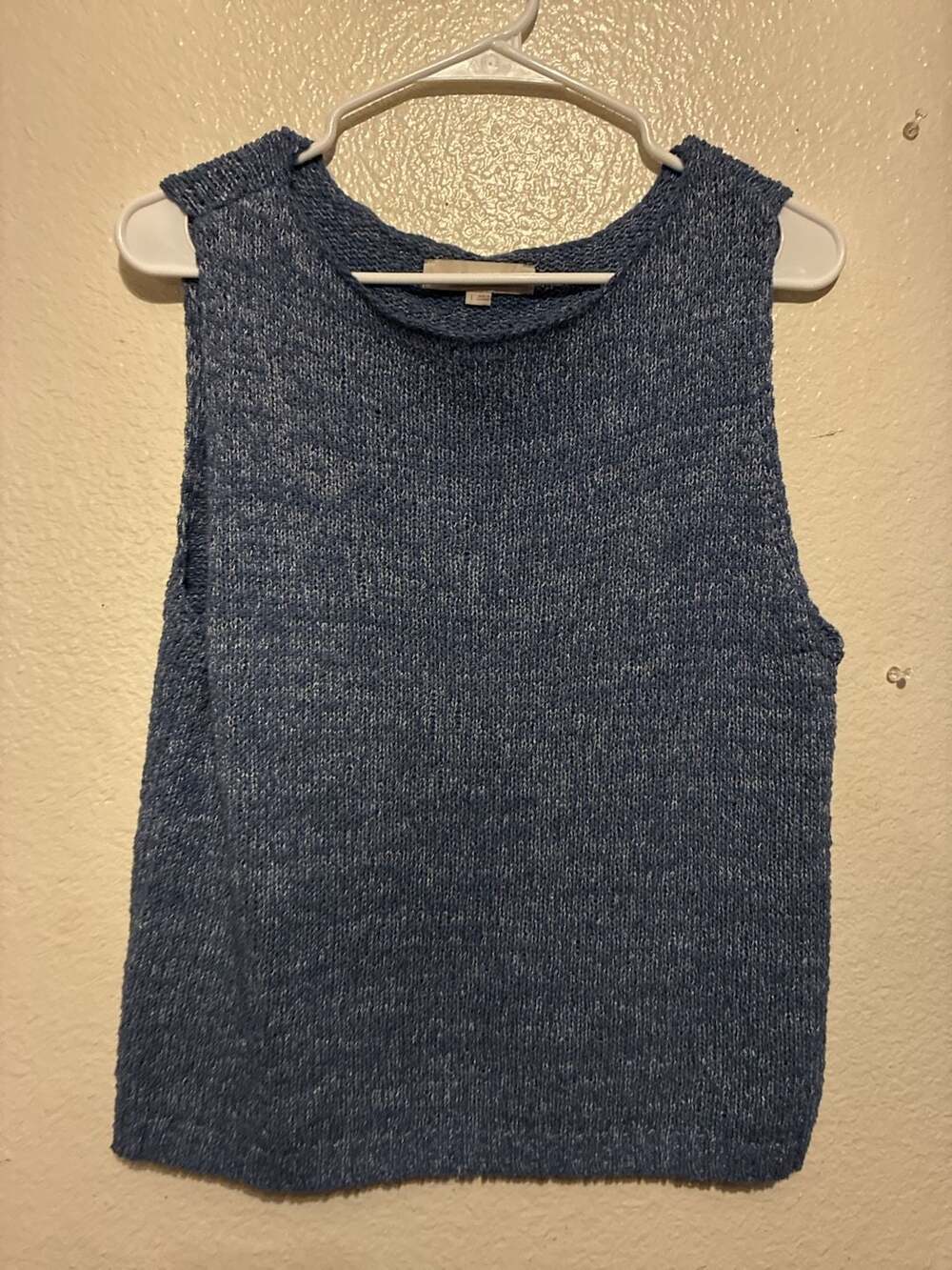 LOFT Blue Sleeveless Crew Neck Sweater Tank Top